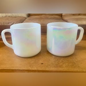 Federal Pair Of Iridescent Mugs Vintage